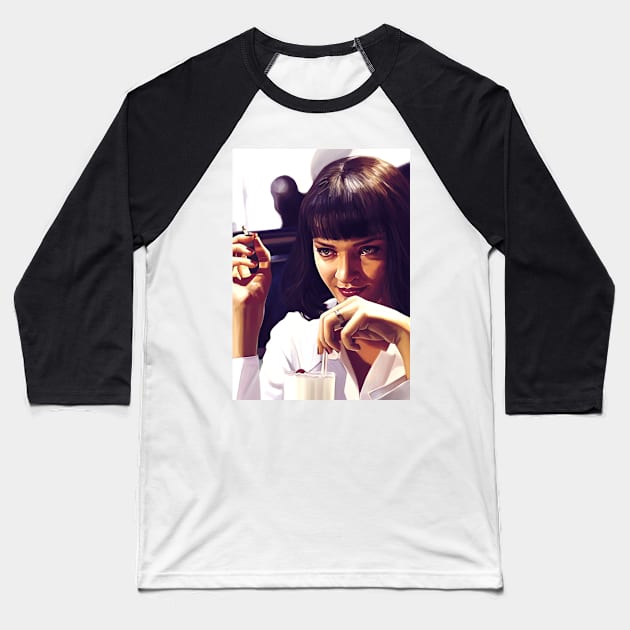 Mia Wallace Baseball T-Shirt by dmitryb1